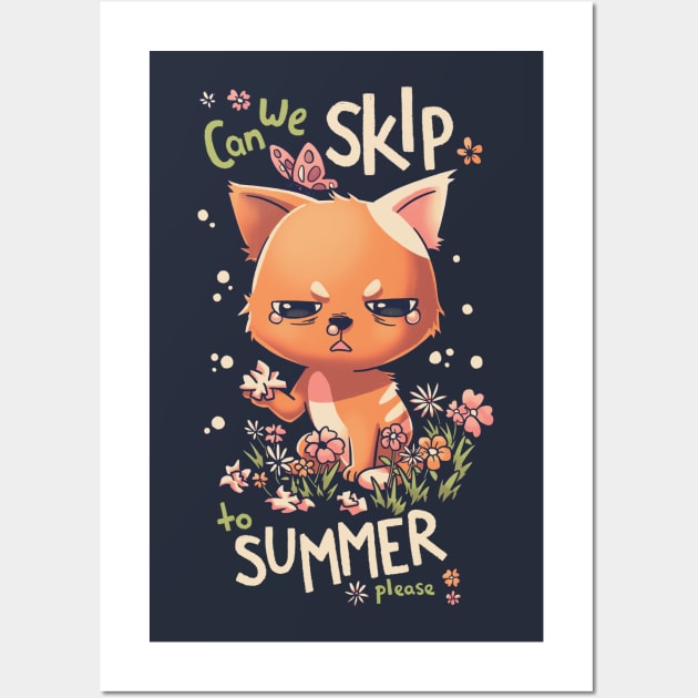 Skip Spring Allergic Cat Wall Art by Geekydog